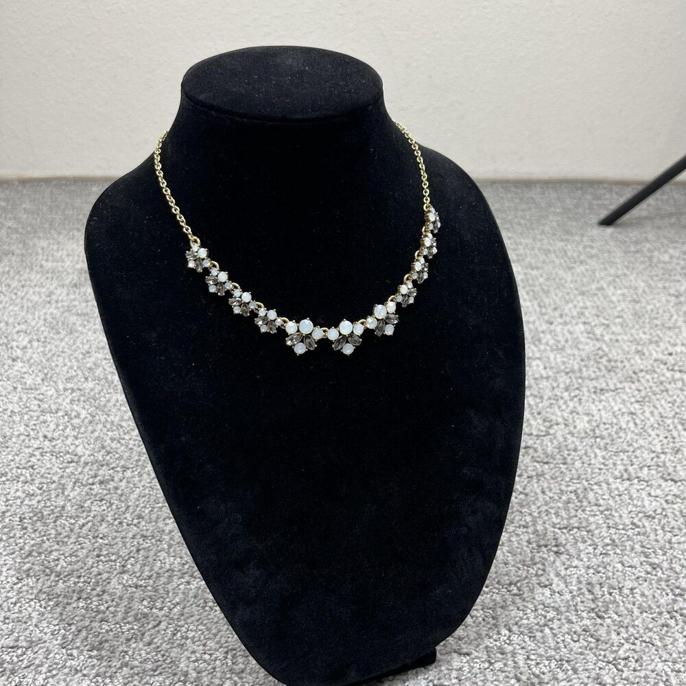 J Crew Necklace Bib Statement Rhinestone Gold Tone Women Jewelry Signed New